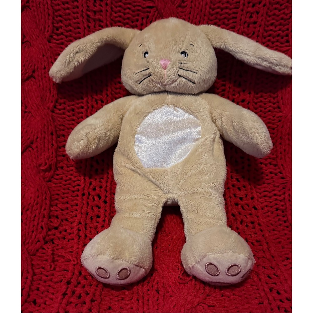 The First Years Tan Bunny Rabbit Plush Satin Belly Stuffed Animal 2004 Toy